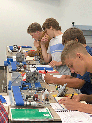Automation Students working on projects
